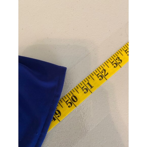 R&M Richards Formal Maxi Dress Gown Blue Sleeveless Beaded Waist Keyhole Neck 6 - Picture 14 of 15